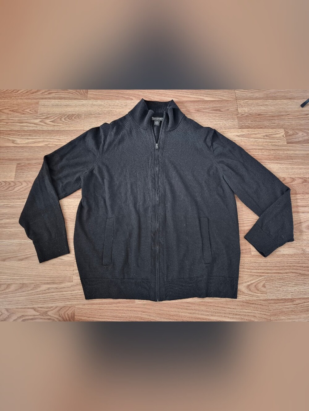 Banana Republic 100% Merino Wool Men's Black Full Zip Sweater